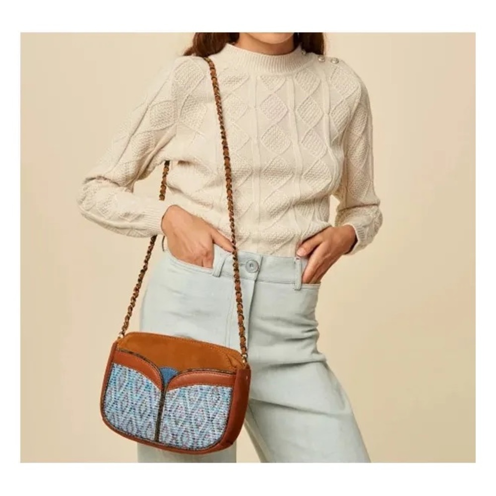 Sessun Stylish Brown and Blue Women's Bag